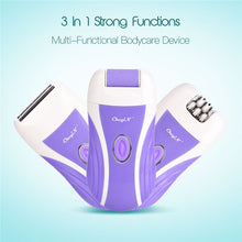 Load image into Gallery viewer, 3 in 1 Unisex Epilator Professional Hair Remover Lady Shaver Painless Instant Depilation Set Electric Callus Remover Foot File