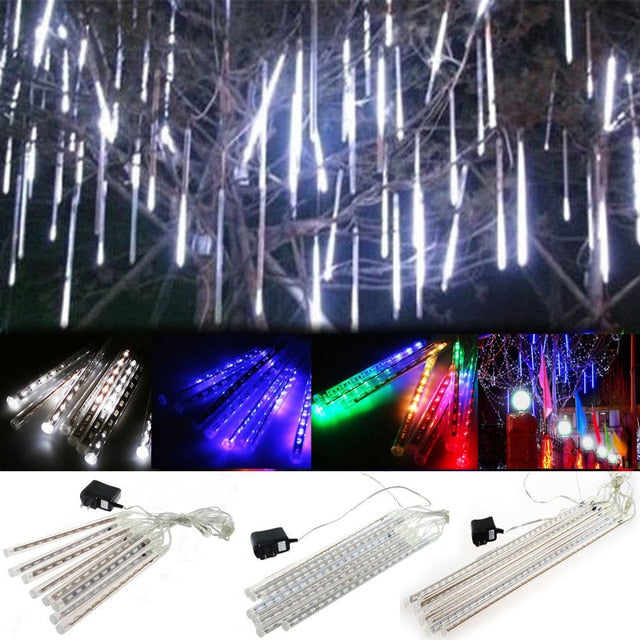 30cm /50cm Waterproof Meteor Shower Rain 8 Tube LED String Lights For Outdoor Holiday Christmas Decoration Tree EU/US/AU/UK Plug