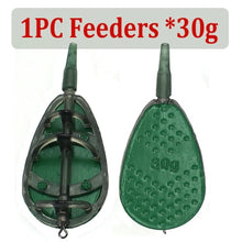 Load image into Gallery viewer, 30g/40g/50g Carp Fishing In Line Method Feeders Accessories Set Quick Release Flat Method Feeder and Bait Mould for Carp Feeders