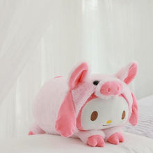 Load image into Gallery viewer, 32*20cm Kawaii Soft melody/Pig Plush Toy Cartoon Anime Long Cushion Fluffy Cat/Bunny Napkin Kids Christmas Gift