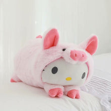 Load image into Gallery viewer, 32*20cm Kawaii Soft melody/Pig Plush Toy Cartoon Anime Long Cushion Fluffy Cat/Bunny Napkin Kids Christmas Gift
