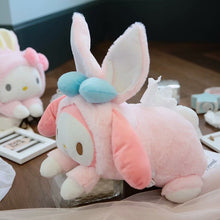 Load image into Gallery viewer, 32*20cm Kawaii Soft melody/Pig Plush Toy Cartoon Anime Long Cushion Fluffy Cat/Bunny Napkin Kids Christmas Gift