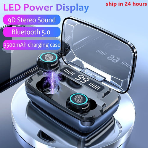 3500mAh LED Bluetooth Wireless Earphones Headphones Earbuds TWS Touch Control Sport Headset Noise Cancel Earphone Headphone