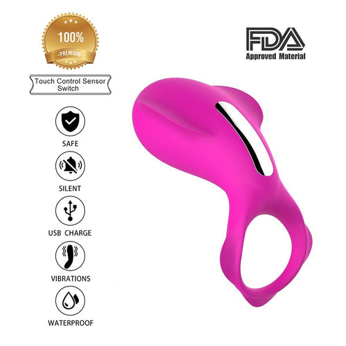 36 Speed Vibrating Silicone Ring Bands - Rechargeable Waterproof Massage Rings - Portable Massager USB Ring for Man or Couple