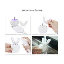 Load image into Gallery viewer, 360 Degrees Intelligent Automatic Sonic Electric Toothbrush U Type 4 Modes Tooth Brush USB Charging Tooth Whitening Blue Light