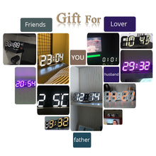 Load image into Gallery viewer, 3D LED Wall Clock Modern Design Digital Table Clock Alarm Nightlight Saat reloj de pared Watch For Home Living Room Decoration