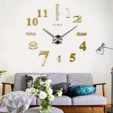 Load image into Gallery viewer, 3D Wall Clock Mirror Wall Stickers Creative DIY Wall Clocks Removable Art Decal Sticker Home Decor Living Room Quartz Needle Hot