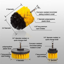 Load image into Gallery viewer, 3Pcs/Set Electric Scrubber Brush Drill Brush Kit Plastic Round Cleaning Brush For Carpet Glass Car Tires Nylon Brushes 2/3.5/4&#39;&#39;
