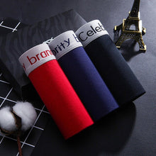 Load image into Gallery viewer, 3Pieces Boxer Shorts Mens Underwear Soft Cotton Letter Men Panties Boxer Boys Solid Boxer Plus Size 3XL Comfort Male Underpants
