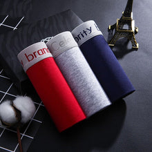 Load image into Gallery viewer, 3Pieces Boxer Shorts Mens Underwear Soft Cotton Letter Men Panties Boxer Boys Solid Boxer Plus Size 3XL Comfort Male Underpants