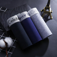 Load image into Gallery viewer, 3Pieces Boxer Shorts Mens Underwear Soft Cotton Letter Men Panties Boxer Boys Solid Boxer Plus Size 3XL Comfort Male Underpants