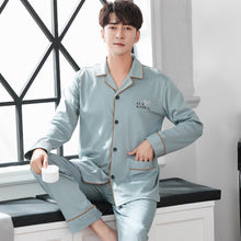 Load image into Gallery viewer, 3XL Lovers Pajamas New Fashion Mens Womens Loungewear 100% Cotton Sleepwear Spring Autumn Long Sleeve Soild Couple&#39;s Nightwear