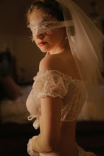 Load image into Gallery viewer, 3pcs Women Pajamas Lace Lingerie Strapless Short Sleeve Tops with Panty Sexy Pajama Set Summer Sleepwear Female Nightgown