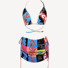 Load image into Gallery viewer, 3sets Women&#39;s Bikini Set Low Waist Bathing Swimwear Swimsuit Removable Pad Beach Suit 2022 Koren Style Bathing Suit Women