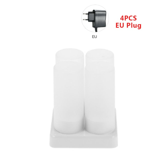 4/6/12pcs LED Electric Candle Rechargeable Flameless Tea Light Waxless Romantic Wedding Dinner Party Decoration With Battery