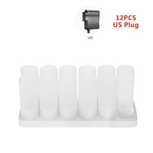 Load image into Gallery viewer, 4/6/12pcs LED Electric Candle Rechargeable Flameless Tea Light Waxless Romantic Wedding Dinner Party Decoration With Battery