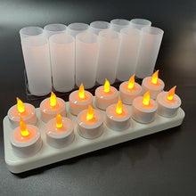 Load image into Gallery viewer, 4/6/12pcs LED Electric Candle Rechargeable Flameless Tea Light Waxless Romantic Wedding Dinner Party Decoration With Battery