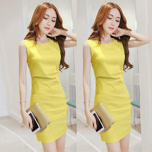 Load image into Gallery viewer, 4 Colors New Fashion Simple Design Lady office Dress Sexy Slim Tank women Mini Dress Fashion Sleeveless women Dresses  2021