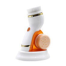 Load image into Gallery viewer, 4 In 1 Ultrasonic Electric Facial Cleansing Brush Massager Rechargeable Pore Face Cleaning Device Skin Care Brush For Face