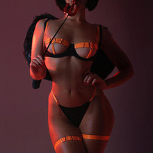 Load image into Gallery viewer, 4 Pieces Patchwork Bra and Brief Sets Sexy Lingerie Bondage Underwear See-Through Erotic Garters Belts Lingerie Exotic Outfits
