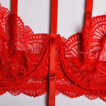 Load image into Gallery viewer, 4 Pieces Set Sexy Lingerie Halter Underwear Sex Bra Garter Brief Sets Sensual Lingerie Exotic Underwear Fancy Porn Lingerie Set