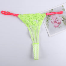 Load image into Gallery viewer, 4 Pieces Set Women Sexy Neon Lace Embroidery Underwear Garter See-Through Erotic Costumes Sensual Lingerie Exotic Underwire Suit