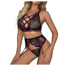 Load image into Gallery viewer, 40# Lace Floral Print Lingerie Underwear Set Sexy Women&#39;s Underwear Bra Set Bra And Panty Set Garter Open Night Lingerie
