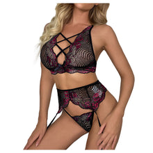 Load image into Gallery viewer, 40# Lace Floral Print Lingerie Underwear Set Sexy Women&#39;s Underwear Bra Set Bra And Panty Set Garter Open Night Lingerie