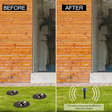 Load image into Gallery viewer, 4pcs Solar Powered Ultrasonic Sonic Mouse Mole Pest Rodent Repeller Repellent Yard LED Light Repeller Outdoor Lamp Yard Garden
