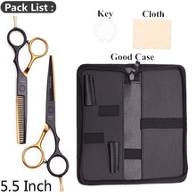 Load image into Gallery viewer, 5.5&quot; AQIABI Hairdressing Scissors Hair Professional Thinning Shears Set Hair Cutting Scissors Barber Scissors 440C Japan A1029