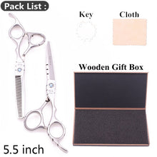 Load image into Gallery viewer, 5.5&quot; AQIABI Hairdressing Scissors Hair Professional Thinning Shears Set Hair Cutting Scissors Barber Scissors 440C Japan A1029
