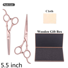 Load image into Gallery viewer, 5.5&quot; AQIABI Hairdressing Scissors Hair Professional Thinning Shears Set Hair Cutting Scissors Barber Scissors 440C Japan A1029