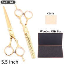 Load image into Gallery viewer, 5.5&quot; AQIABI Hairdressing Scissors Hair Professional Thinning Shears Set Hair Cutting Scissors Barber Scissors 440C Japan A1029