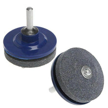 Load image into Gallery viewer, 50MM Faster Lawn Mower Sharpener Lawnmower Blade Sharpener Universal Grinding Rotary Drill Cut Knife Sharpener Drop Shipping