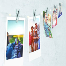 Load image into Gallery viewer, 5M 10M LED String Lights Copper wire with Wooden Clothespins Battery Powered Garland for Photo Holder Christmas Wedding Birthday