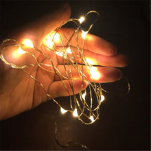Load image into Gallery viewer, 5M 10M LED String Lights Copper wire with Wooden Clothespins Battery Powered Garland for Photo Holder Christmas Wedding Birthday