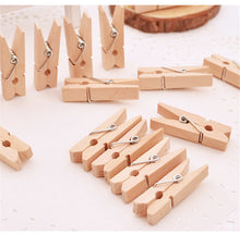 Load image into Gallery viewer, 5M 10M LED String Lights Copper wire with Wooden Clothespins Battery Powered Garland for Photo Holder Christmas Wedding Birthday