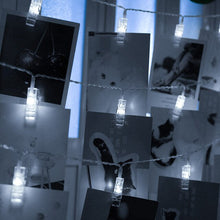 Load image into Gallery viewer, 5M 50LEDS LED Garland Card Photo Clip String Lights Fairy Decor Lights Xmas Bedroom DIY Clothespin Shapes Battery Christmas Lamp