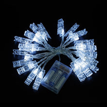 Load image into Gallery viewer, 5M 50LEDS LED Garland Card Photo Clip String Lights Fairy Decor Lights Xmas Bedroom DIY Clothespin Shapes Battery Christmas Lamp