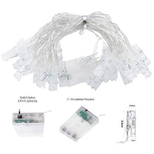 Load image into Gallery viewer, 5M 50LEDS LED Garland Card Photo Clip String Lights Fairy Decor Lights Xmas Bedroom DIY Clothespin Shapes Battery Christmas Lamp