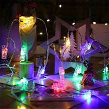 Load image into Gallery viewer, 5M 50LEDS LED Garland Card Photo Clip String Lights Fairy Decor Lights Xmas Bedroom DIY Clothespin Shapes Battery Christmas Lamp