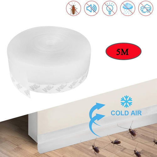 5M Self Adhesive Door Seal Strip Weather Strip Silicone Soundproofing Window Seal Draught Dust Insect Door Strip Width35MM
