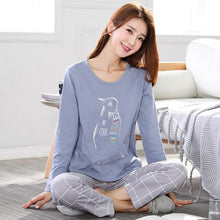 Load image into Gallery viewer, 5XL Pajama Set Women Long Sleeve Top Cartoon Long Pants Pajamas Set Soft Sleepwear Female Pyjama Set Autumn Spring Home Wear