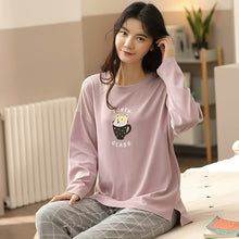 Load image into Gallery viewer, 5XL Pajama Set Women Long Sleeve Top Cartoon Long Pants Pajamas Set Soft Sleepwear Female Pyjama Set Autumn Spring Home Wear
