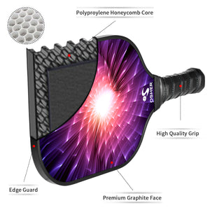 OSHER Pickleball Paddle Graphite Pickleball Racket Honeycomb Composite Core Pickleball Paddle Set Ultra Cushion Grip Low Profile Edge Bundle Graphite