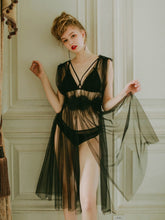 Load image into Gallery viewer, 5colors High Quality Sexy Lingerie Net Gauze Lace Embroidery Sheer Long Night Dress Nightgowns Sleepshirts Women Nightwear