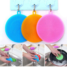 Load image into Gallery viewer, 5pc Kitchen Accessories Silicone Dish Washing Brush Bowl Pot Pan Wash Cleaning Brushes Cooking Tool Cleaner Sponge Scouring Pads