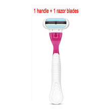 Load image into Gallery viewer, 5pc/lot Female Safety Razor Blades Beauty Shaving For Women 3 Layer Blade Shaver Razor Blade Replacement Head For Gillette Venus