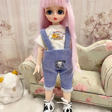 Load image into Gallery viewer, 6 points girl doll BJD can change hair beautiful dress can make up toys gift movable joint doll Fashion Doll
