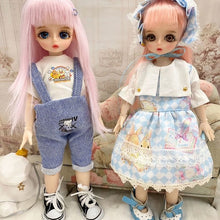 Load image into Gallery viewer, 6 points girl doll BJD can change hair beautiful dress can make up toys gift movable joint doll Fashion Doll